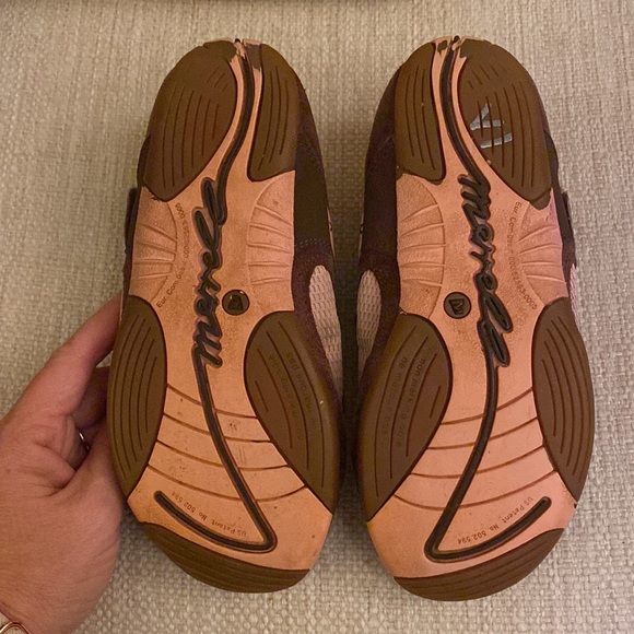 Merrell Brown Suede and Blush Pink Floral Velcro Aqua Lined Girls Size 1 - Picture 7 of 14